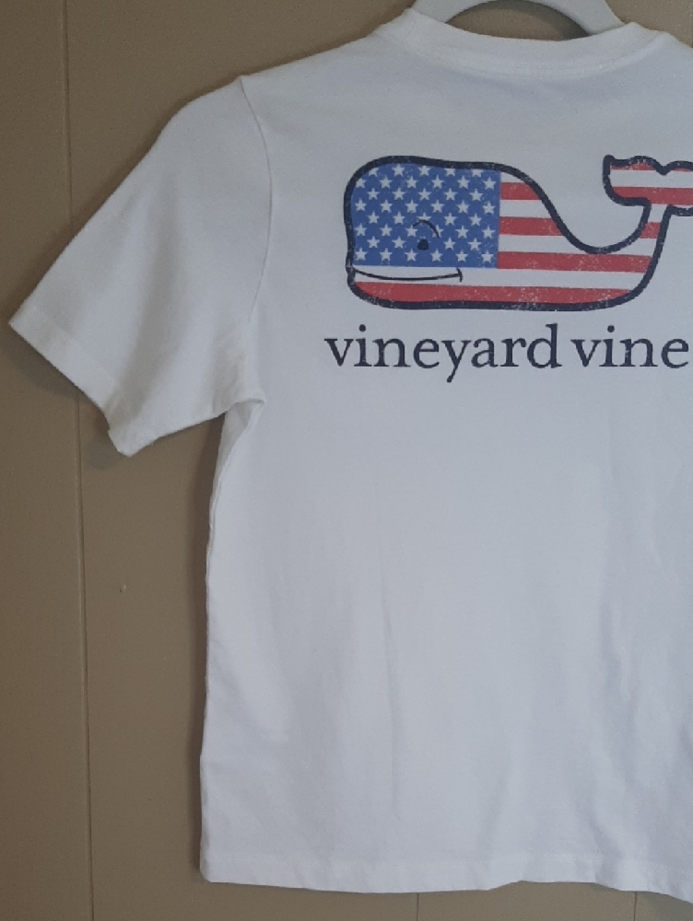 Vineyard Vines Girl's Small White Short Sleeve Pocket Tee With Logo And Whale - Picture 6 of 12